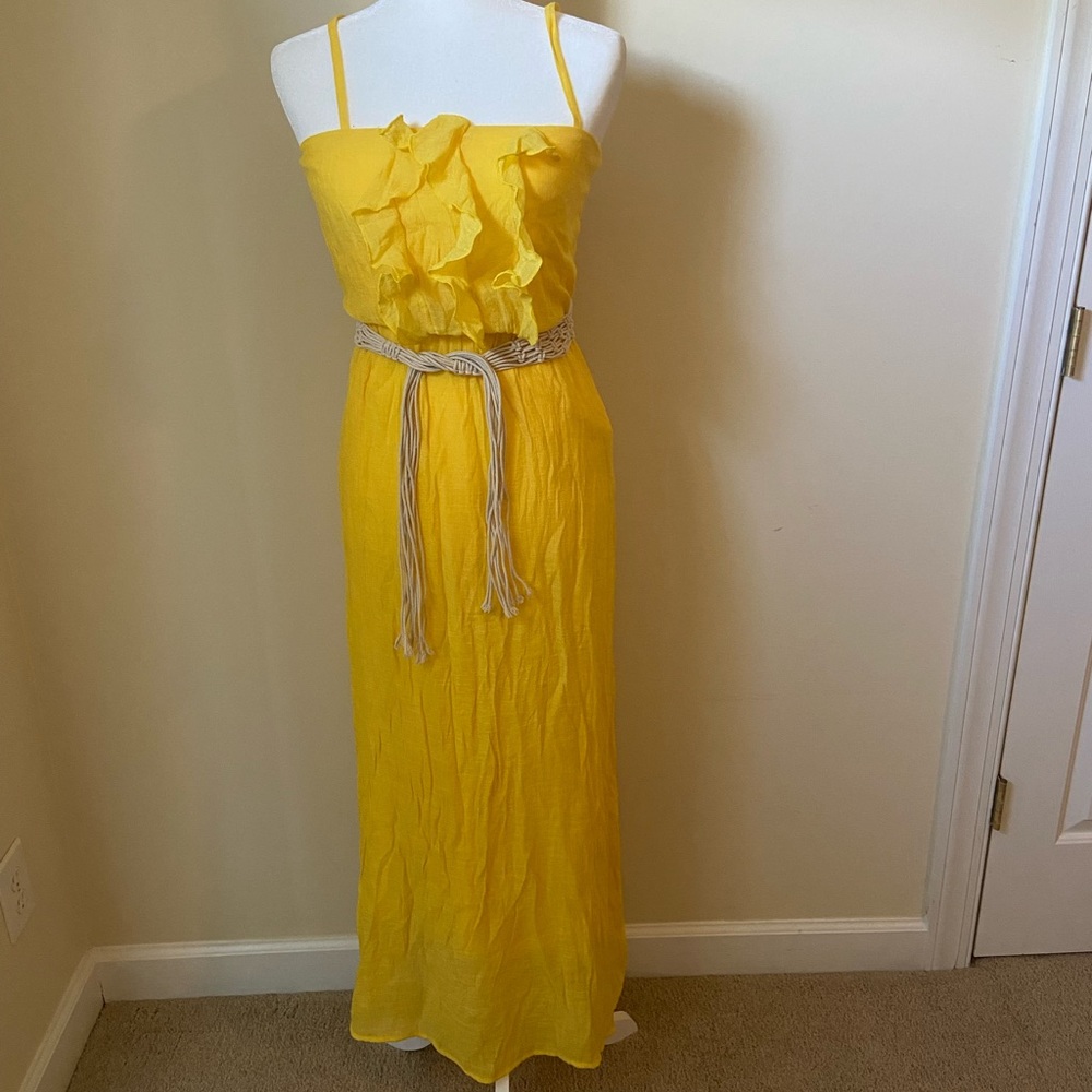 NWOT BCX Yellow Maxi Sundress with Spaghetti Straps Size Junior Small